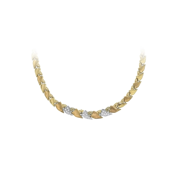 Gold Women's Necklace with Zircons
