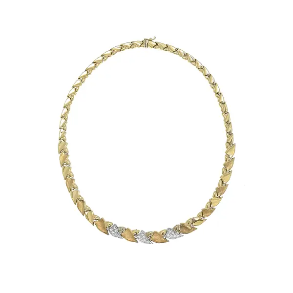 Gold Women's Necklace with Zircons