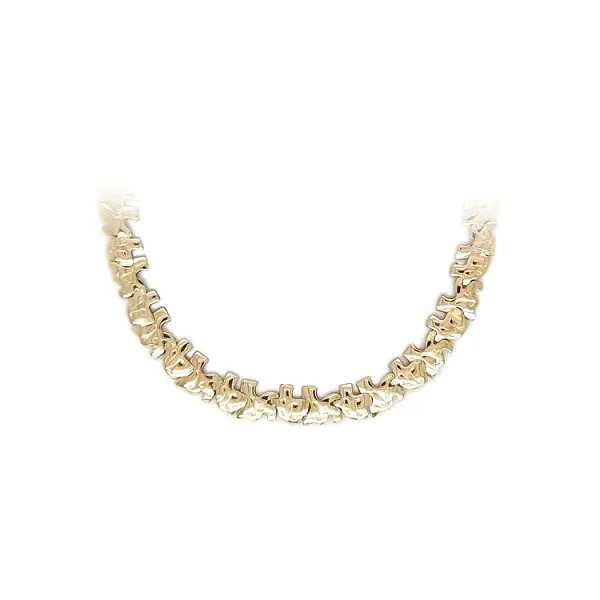 Gold Necklace with Elephants