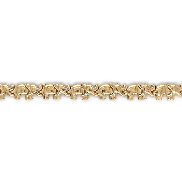Gold Necklace with Elephants
