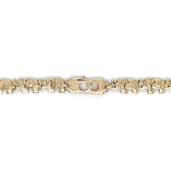Gold Necklace with Elephants