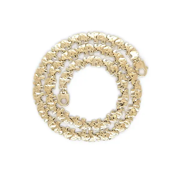 Gold Necklace with Elephants