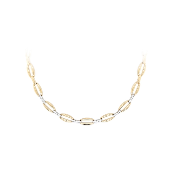 Gold Women's Necklace with Zircons