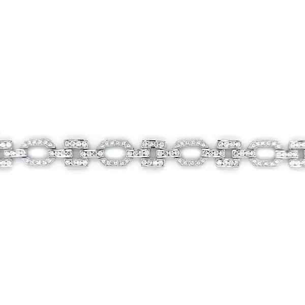 Women's White Gold Necklace with Zircons