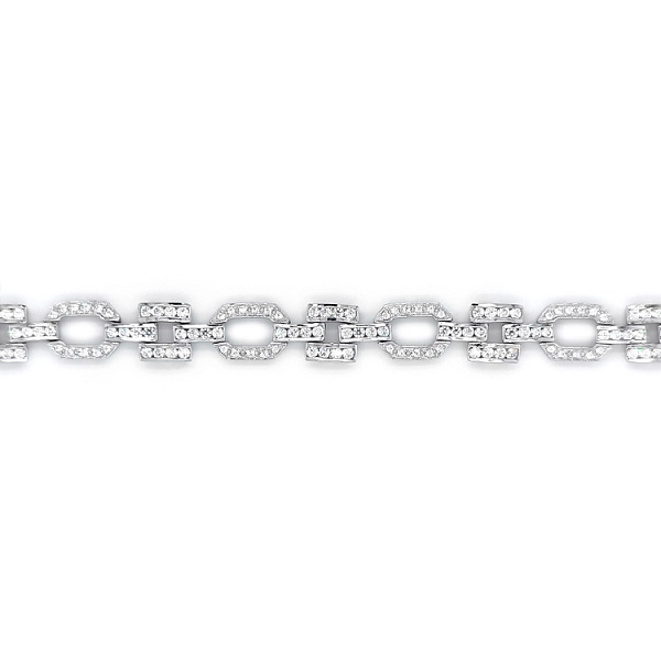 Women's White Gold Necklace with Zircons