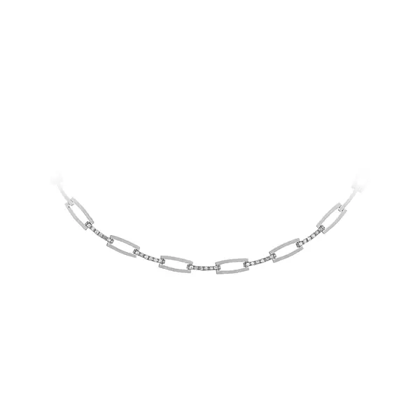 Women's White Gold Necklace with Zircons