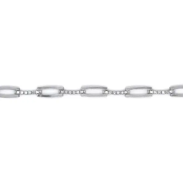 Women's White Gold Necklace with Zircons