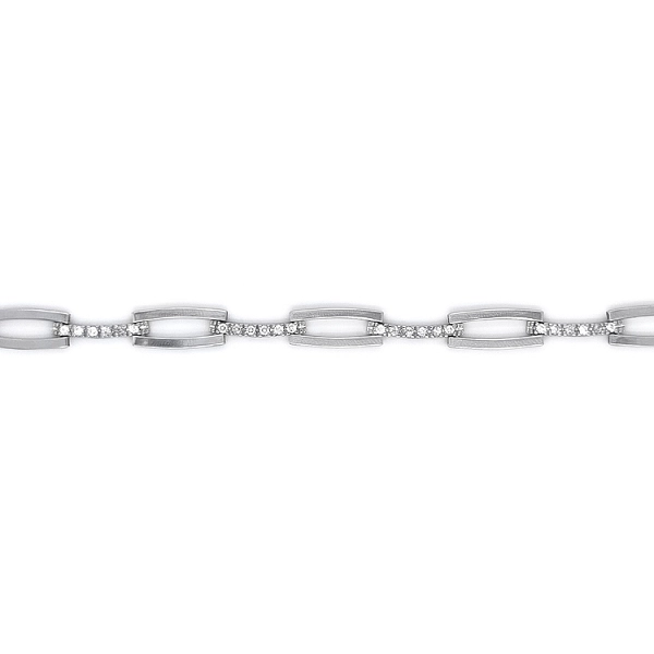 Women's White Gold Necklace with Zircons