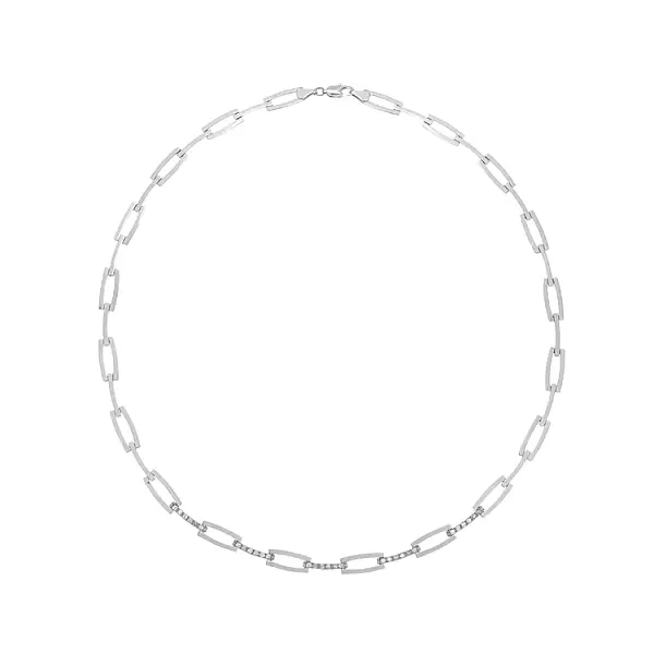 Women's White Gold Necklace with Zircons