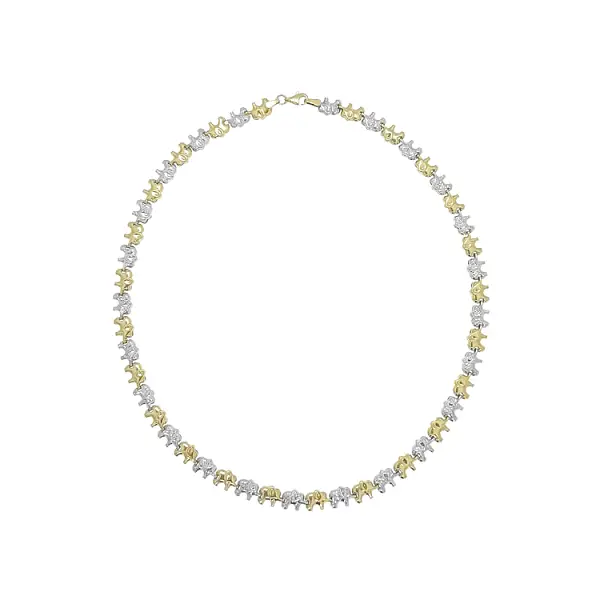 Ladies Necklace made of Combination Gold