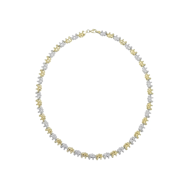 Ladies Necklace made of Combination Gold