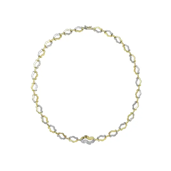 Ladies Necklace made of Combination Gold