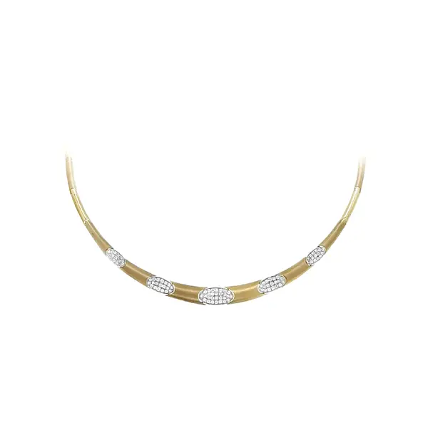 Gold Women's Necklace with Zircons