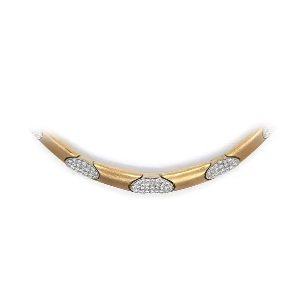 Gold Women's Necklace with Zircons