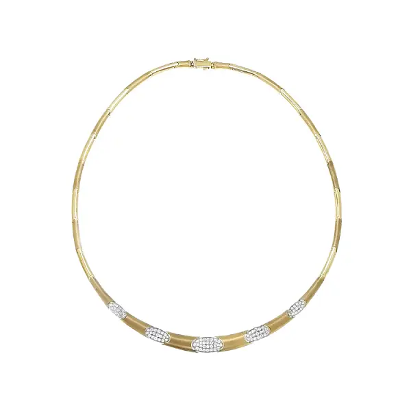 Gold Women's Necklace with Zircons