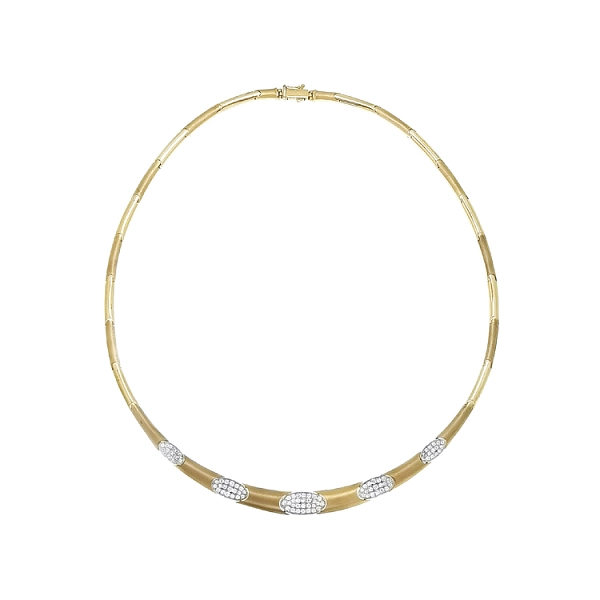 Gold Women's Necklace with Zircons