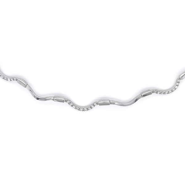 Women's White Gold Necklace with Zircons