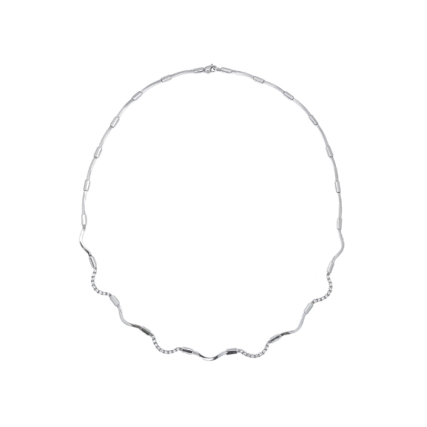 Women's White Gold Necklace with Zircons