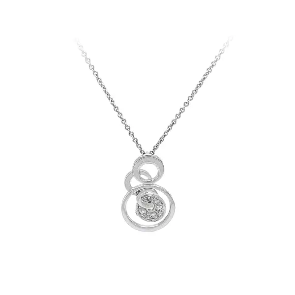 Necklace with White Gold Zircons