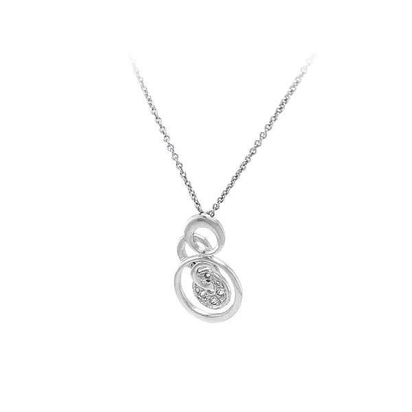 Necklace with White Gold Zircons