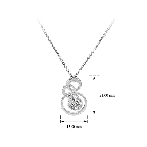 Necklace with White Gold Zircons