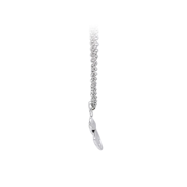 Ladies Necklace Hearts in White Gold
