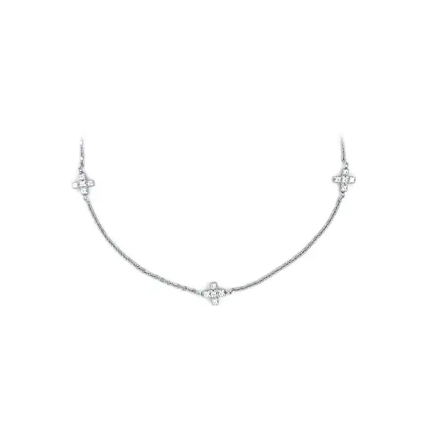 Women's White Gold Crosses Necklace