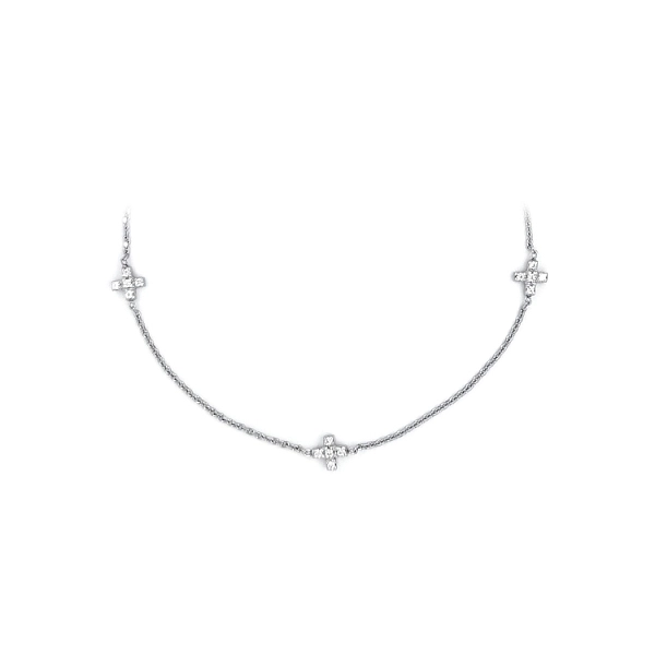 Women's White Gold Crosses Necklace