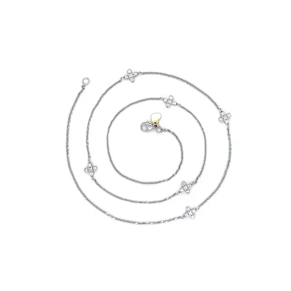 Women's White Gold Crosses Necklace