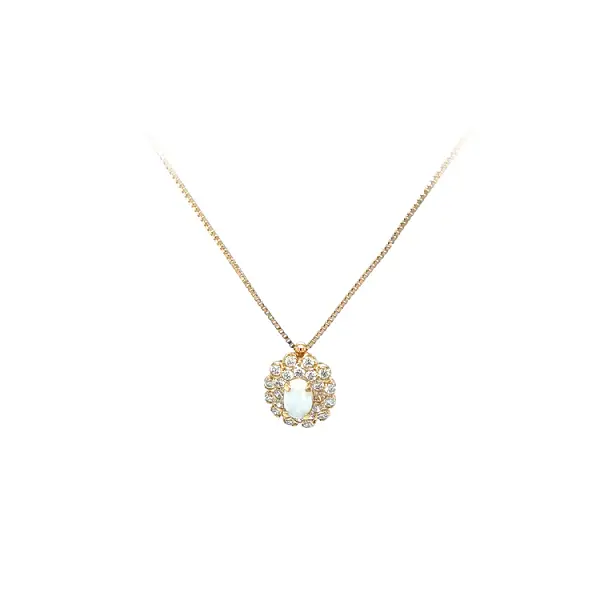 Gold Necklace with Zircons