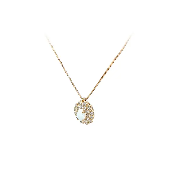 Gold Necklace with Zircons