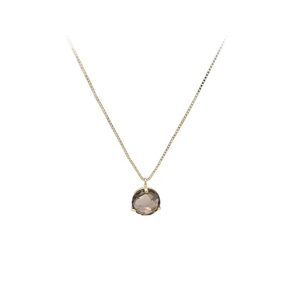 Gold Ladies Necklace with Quartz
