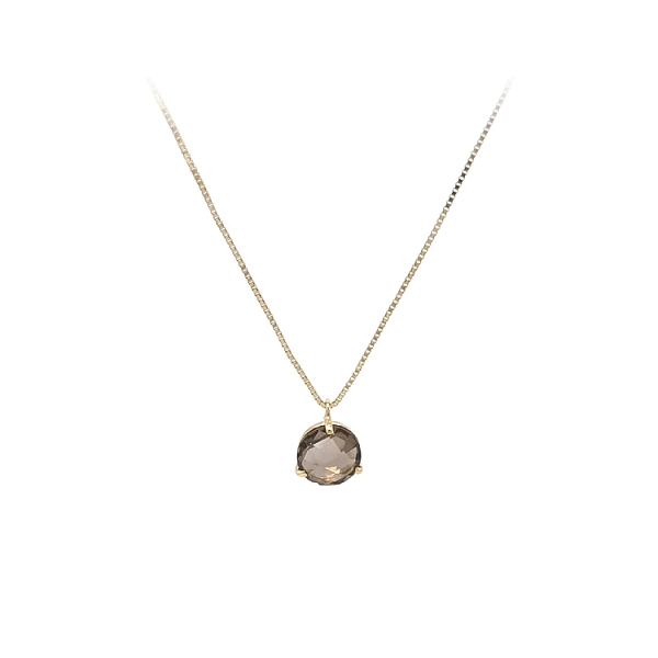 Gold Ladies Necklace with Quartz