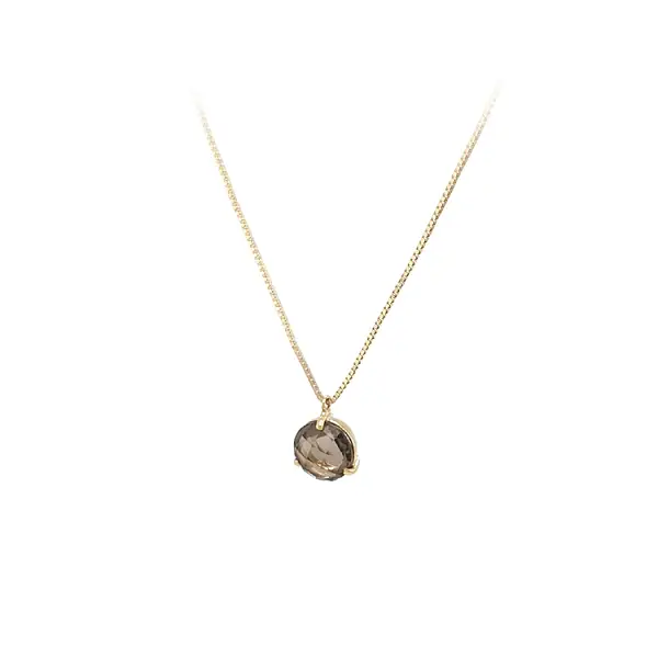Gold Ladies Necklace with Quartz