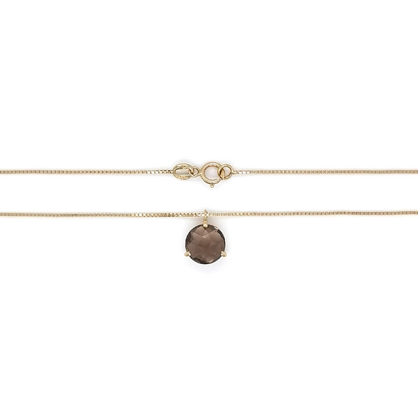 Gold Ladies Necklace with Quartz