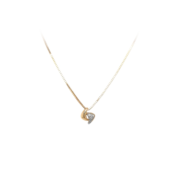 Gold Necklace with Zircons