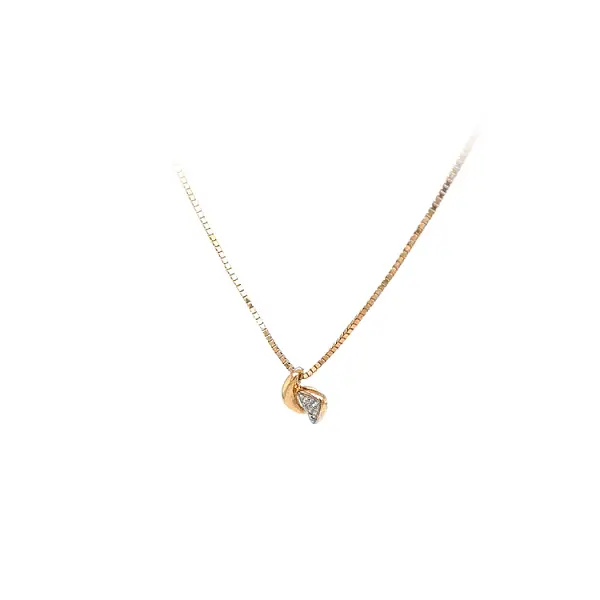 Gold Necklace with Zircons