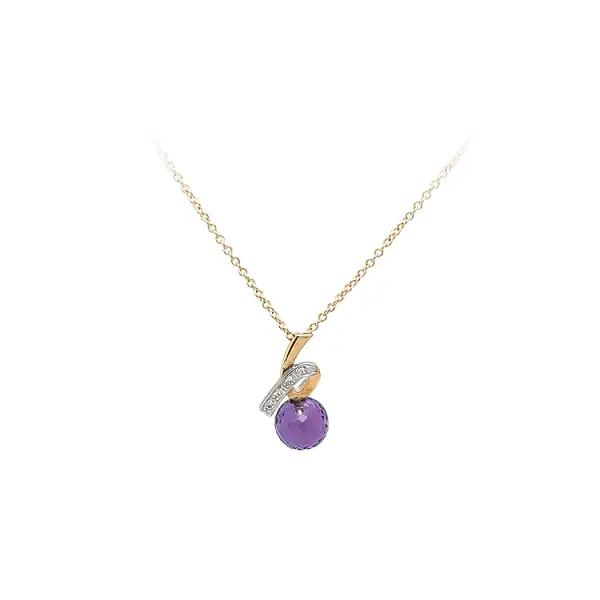 Gold Necklace with Purple Stone