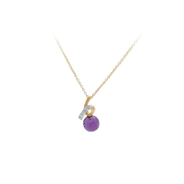 Gold Necklace with Purple Stone