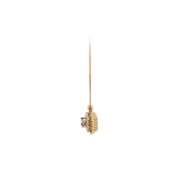 Gold Necklace with Purple Stone