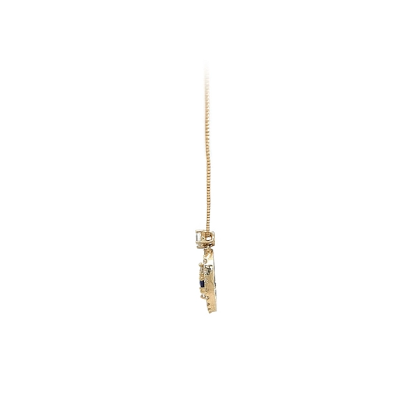 Gold Necklace with Blue Stone