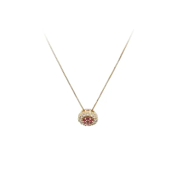 Gold Necklace with Red Stones