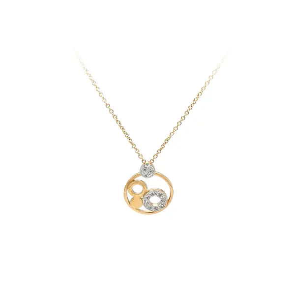 Gold Necklace with Zircons