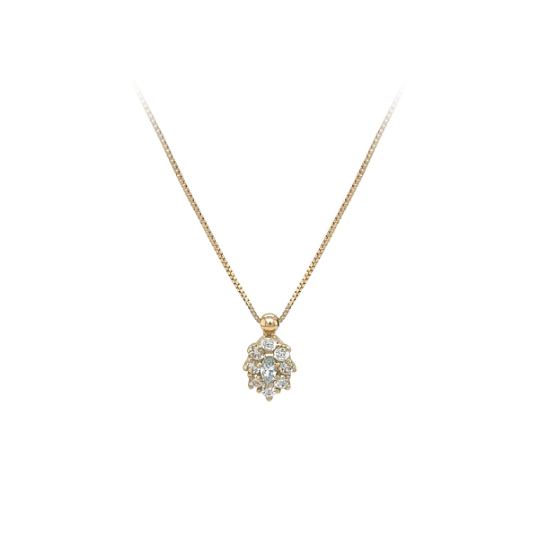 Gold Necklace with Zircons
