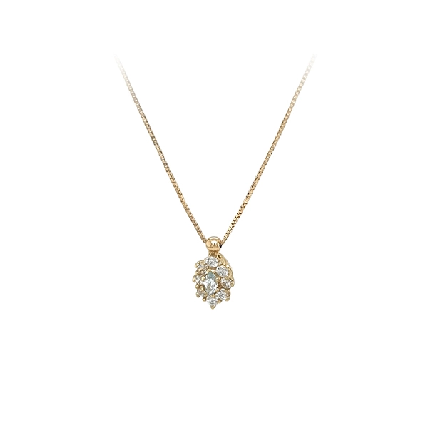 Gold Necklace with Zircons