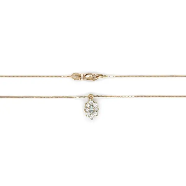 Gold Necklace with Zircons