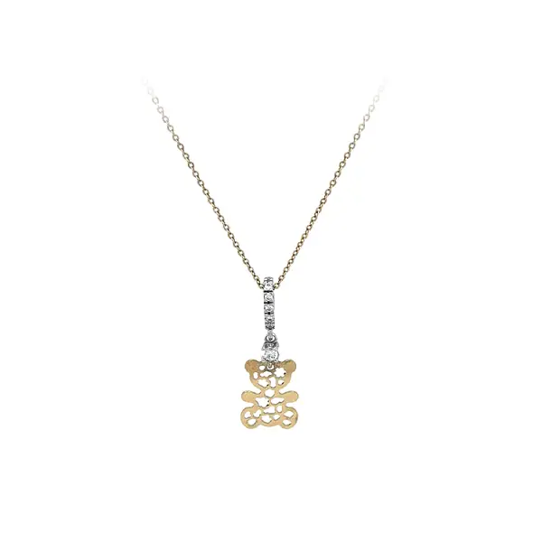 Gold Necklace Teddy Bear from Combined Gold