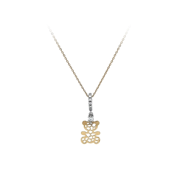 Gold Necklace Teddy Bear from Combined Gold