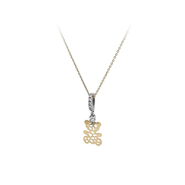 Gold Necklace Teddy Bear from Combined Gold