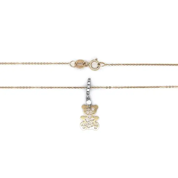 Gold Necklace Teddy Bear from Combined Gold